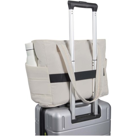 Puffer torba na zakupy z certyfikatem GRS z recyklingu na laptopa o przekątnej 15,6 cala, 18 l piaskowiec