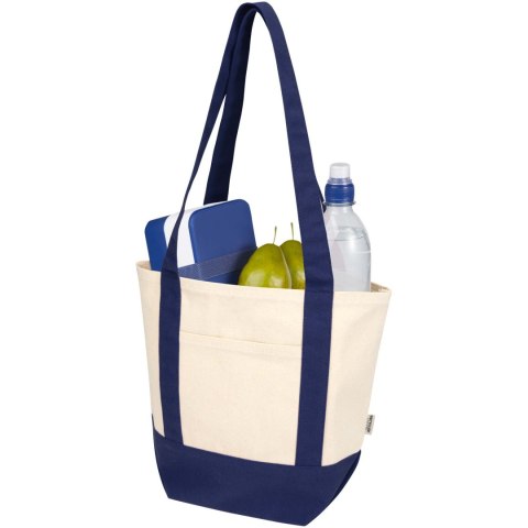 Sam mała torba na zakupy z bawełny z recyklingu z certyfikatem GRS o gramaturze 320 g/m² granatowy, naturalny