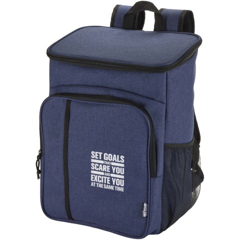 Tundra plecak termiczny z certyfikatem GRS z recyklingu z zestawem sztućców, 20 l melanż granatowy