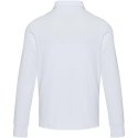 Zeus koszulka polo z zamkiem do połowy i długimi rękawami, uniseks biały