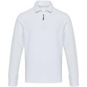 Zeus koszulka polo z zamkiem do połowy i długimi rękawami, uniseks biały
