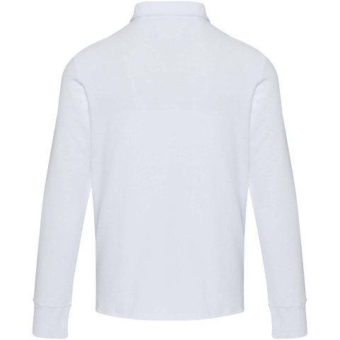 Zeus koszulka polo z zamkiem do połowy i długimi rękawami, uniseks biały