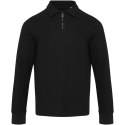 Zeus koszulka polo z zamkiem do połowy i długimi rękawami, uniseks czarny