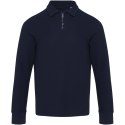 Zeus koszulka polo z zamkiem do połowy i długimi rękawami, uniseks granatowy