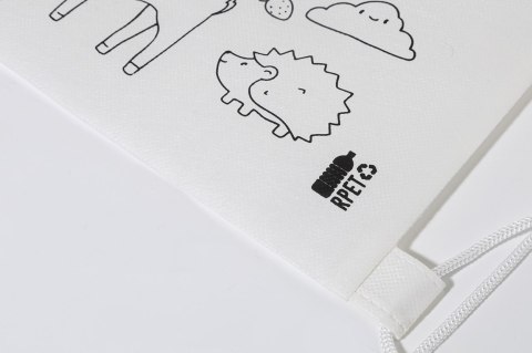 Worek ze sznurkiem do kolorowania RPET, zwierzęta