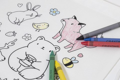 Worek ze sznurkiem do kolorowania RPET, zwierzęta