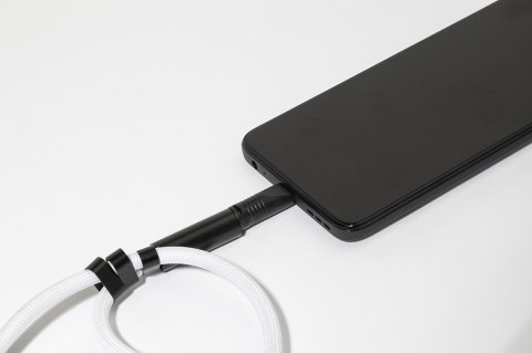 Smycz na nadgarstek, uchwyt na telefon, kabel 60W RPET