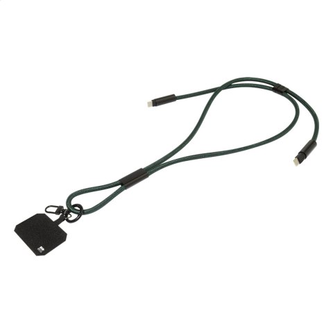 Smycz, uchwyt na telefon, kabel 60W RPET