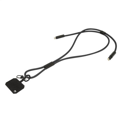 Smycz, uchwyt na telefon, kabel 60W RPET