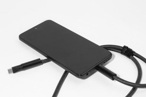 Smycz, uchwyt na telefon, kabel 60W RPET