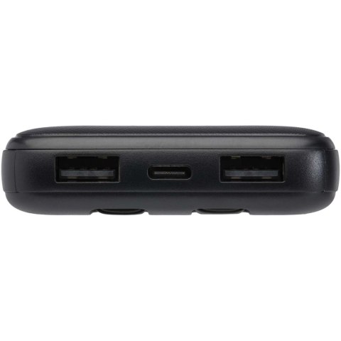 Adhil powerbank o pojemności 10.000 mAh i mocy 10 W z tworzyw sztucznych pochodzących z recyklilngu z 2 wbudowanymi k