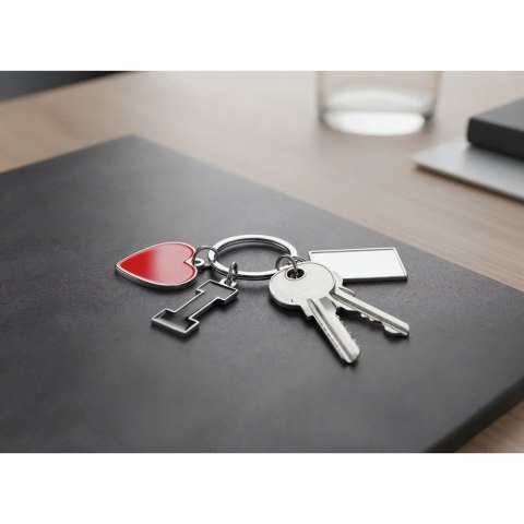 Brelok do kluczy "I love ..." z metalową plakietką | Lydus