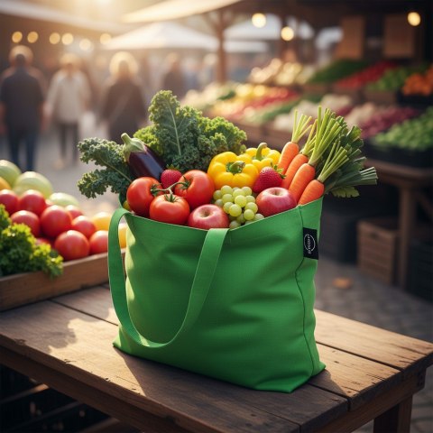 Torba z bawełny z recyklingu i poliestru z recyklingu na zakupy B'RIGHT | Porter