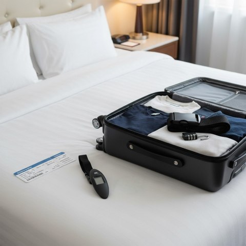 Zestaw podróżny Mauro Conti, cyfrowa waga do bagażu, pas do walizki, kłódka podróżna | Abigail