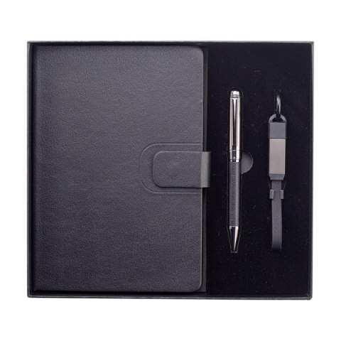 Zestaw upominkowy z kablem USB 2w1 Davos, czarny
