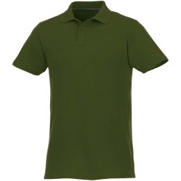 Helios - koszulka męska polo z krótkim rękawem wojskowy zielony