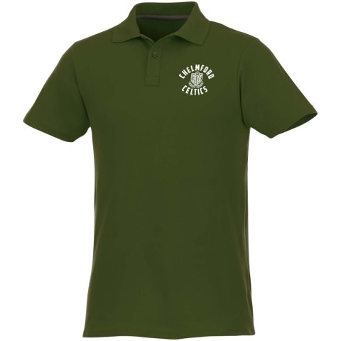 Helios - koszulka męska polo z krótkim rękawem wojskowy zielony