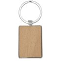 Prostokątny brelok do kluczy Mauro z drewna bukowego naturalny (11812471)