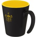 Kubek ceramiczny Oli o pojemności 360 ml z uchwytem żółty, czarny (10068711)