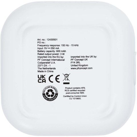 Stark głośnik Bluetooth® 2.0 o mocy 3 W z tworzyw sztucznych pochodzących z recyklingu z certyfikatem RCS biały