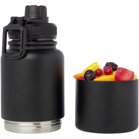 Dupeca izolowany bidon na wodę o pojemności 840 ml wykonany ze stali nierdzewnej z certyfikatem RCS czarny (10078790)