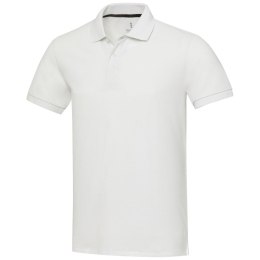 Emerald koszulka polo unisex z recyklingu z krótkim rękawem biały
