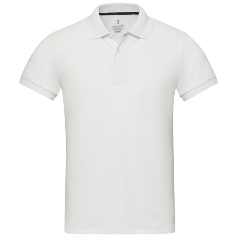 Emerald koszulka polo unisex z recyklingu z krótkim rękawem biały