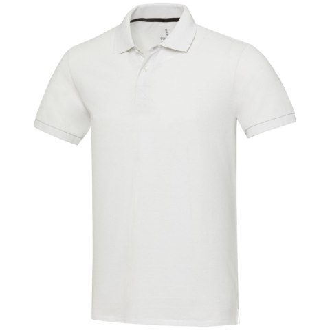 Emerald koszulka polo unisex z recyklingu z krótkim rękawem biały
