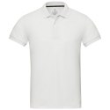 Emerald koszulka polo unisex z recyklingu z krótkim rękawem biały