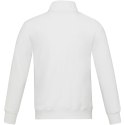 Galena bluza unisex z recyklingu z zamkiem błyskawicznym na całej długości biały