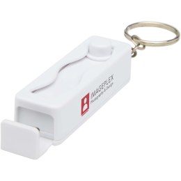 Aggia podstawka pod telefon z recyklingowanego tworzywa sztucznego z sensoryczną zabawką antystresową biały (12446001)