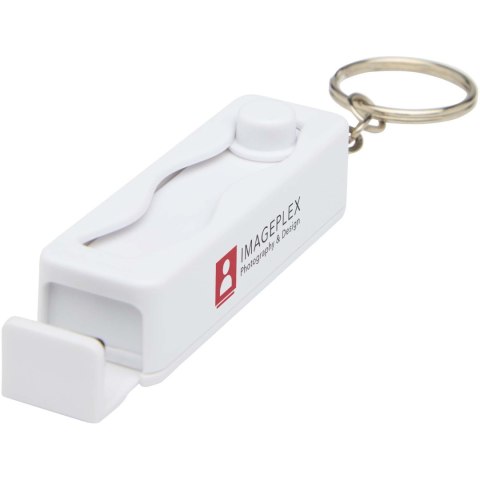 Aggia podstawka pod telefon z recyklingowanego tworzywa sztucznego z sensoryczną zabawką antystresową biały (12446001)