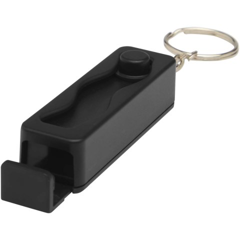 Aggia podstawka pod telefon z recyklingowanego tworzywa sztucznego z sensoryczną zabawką antystresową czarny (12446090)