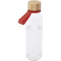 Szklana butelka na wodę Porto o pojemności 500 ml, z silikonowym uchwytem i z bambusową zakrętką ceglasty (10085332)