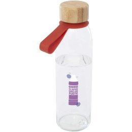 Szklana butelka na wodę Porto o pojemności 500 ml, z silikonowym uchwytem i z bambusową zakrętką ceglasty (10085332)