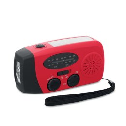 Przenośne radio z latarką LED czerwony (MO2746-05)