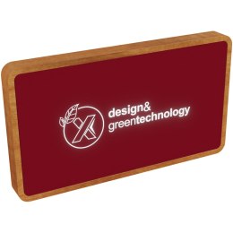 SCX.design P36 podświetlany bezprzewodowy powerbank 5000 mAh średnia czerwień, drewniany (2PX05921)