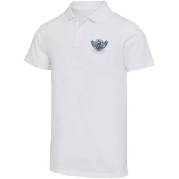 Graphite organiczna koszulka polo unisex o gramaturze 180 g/m², z krótkim rękawem i certyfikatem OCS biały