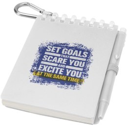 Lig Mini outdoorowy zestaw z notatnikiem w miękkiej okładce z tworzyw sztucznych pochodzących z recyklingu i długopisem (nieb pr