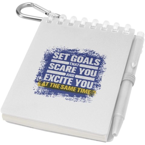 Lig Mini outdoorowy zestaw z notatnikiem w miękkiej okładce z tworzyw sztucznych pochodzących z recyklingu i długopisem (nieb pr