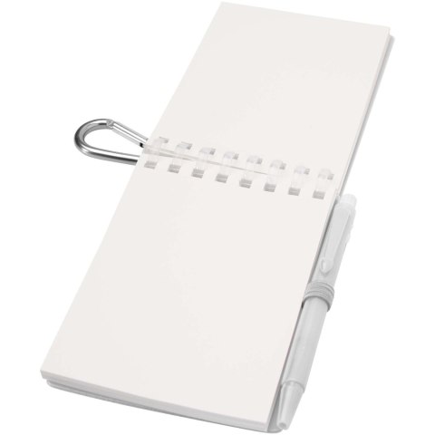 Lig Mini outdoorowy zestaw z notatnikiem w miękkiej okładce z tworzyw sztucznych pochodzących z recyklingu i długopisem (nieb pr