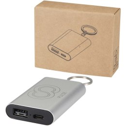 Arcturus powerbank o pojemności 2000 mAh z recyklingowanego aluminium z brelokiem srebrny (12451781)