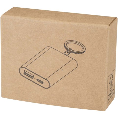 Arcturus powerbank o pojemności 2000 mAh z recyklingowanego aluminium z brelokiem srebrny (12451781)