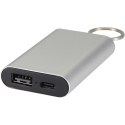 Arcturus powerbank o pojemności 2000 mAh z recyklingowanego aluminium z brelokiem srebrny (12451781)
