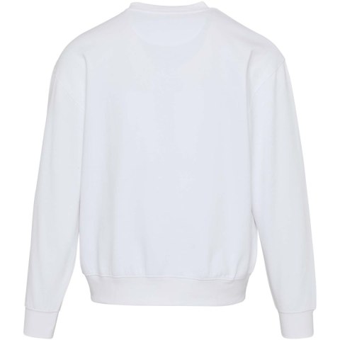 Boris 280 g/m2 sweter unisex z organicznego materiału z certyfikatem OCS o luźnym kroju i z okrągłym dekoltem biały