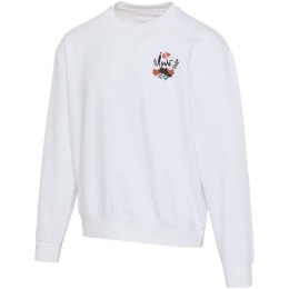 Boris 280 g/m2 sweter unisex z organicznego materiału z certyfikatem OCS o luźnym kroju i z okrągłym dekoltem biały