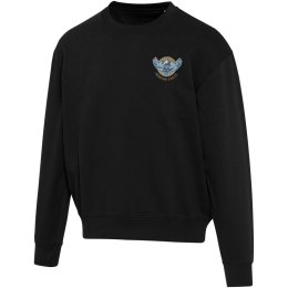 Boris 280 g/m2 sweter unisex z organicznego materiału z certyfikatem OCS o luźnym kroju i z okrągłym dekoltem czarny