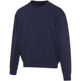 Boris 280 g/m2 sweter unisex z organicznego materiału z certyfikatem OCS o luźnym kroju i z okrągłym dekoltem granatow