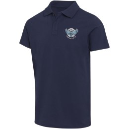 Graphite organiczna koszulka polo unisex o gramaturze 180 g/m², z krótkim rękawem i certyfikatem OCS granatowy