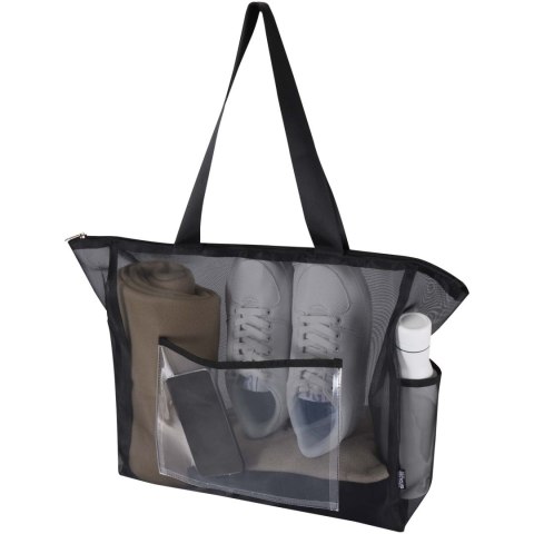 Mesh torba na zakupy 23 l z recyklingu z certyfikatem GRS czarny